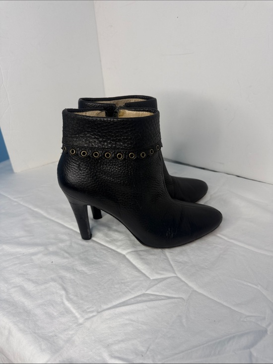 Michael Kors Shoes - Black Leather Ankle Boots with Grommet Detail